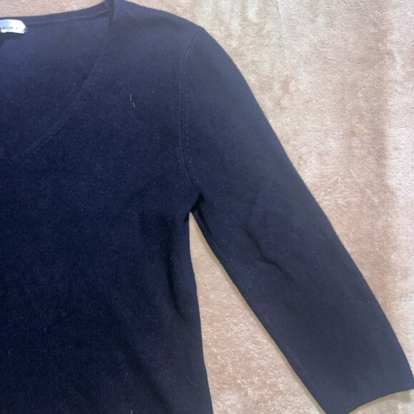 WD.NY Women Medium Black Long Sleeve V Neck Pullover Silk Blend Blouse (M)‎ - Picture 3 of 7